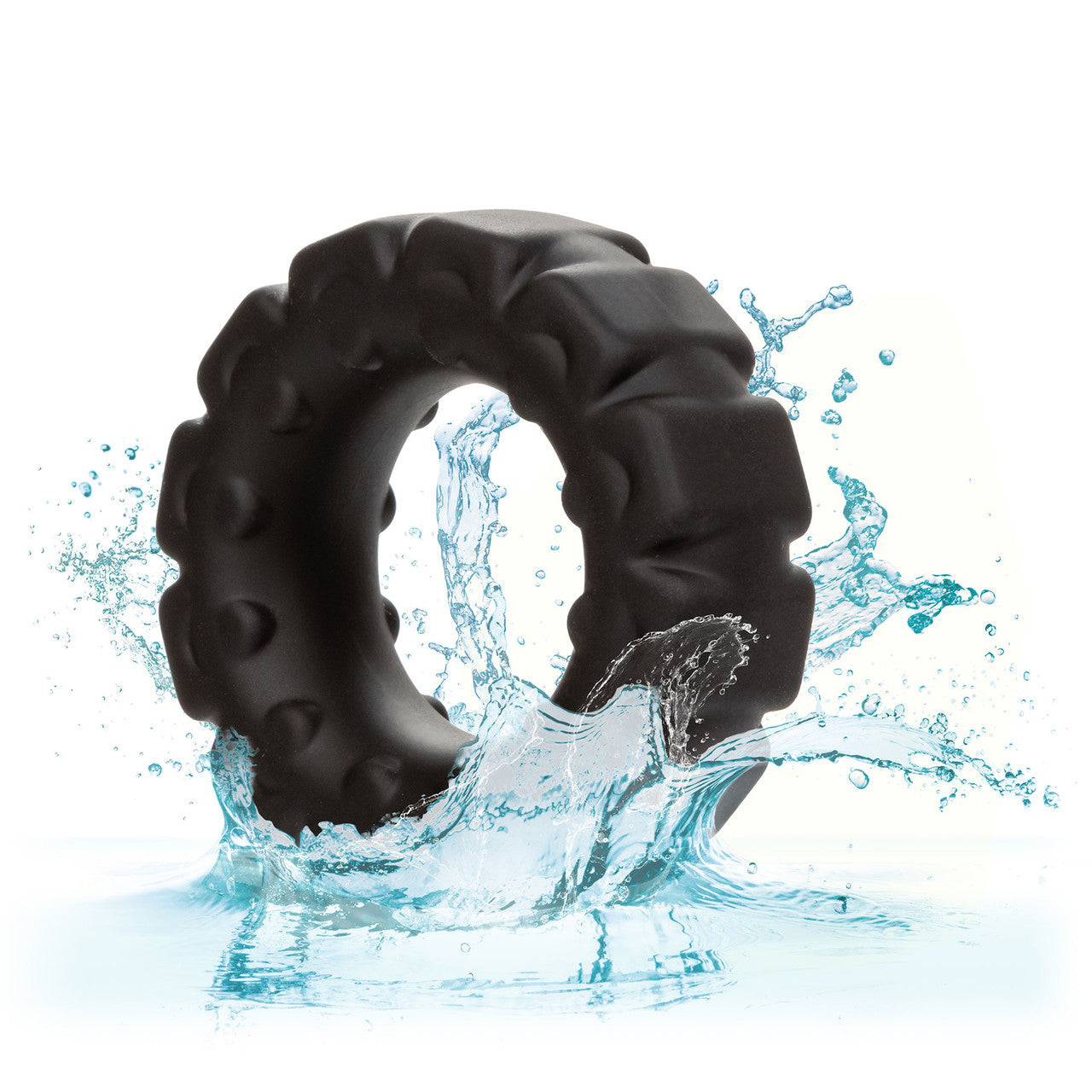 Alpha Liquid Silicone Prolong Tread Cock Ring By CalExotics - Black