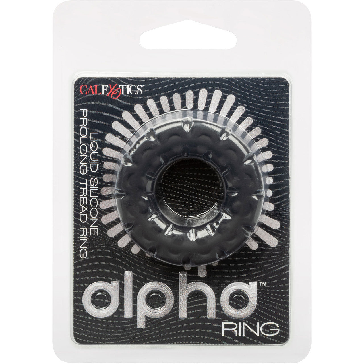 Alpha Liquid Silicone Prolong Tread Cock Ring By CalExotics - Black