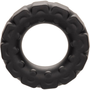 Alpha Liquid Silicone Prolong Tread Cock Ring By CalExotics - Black