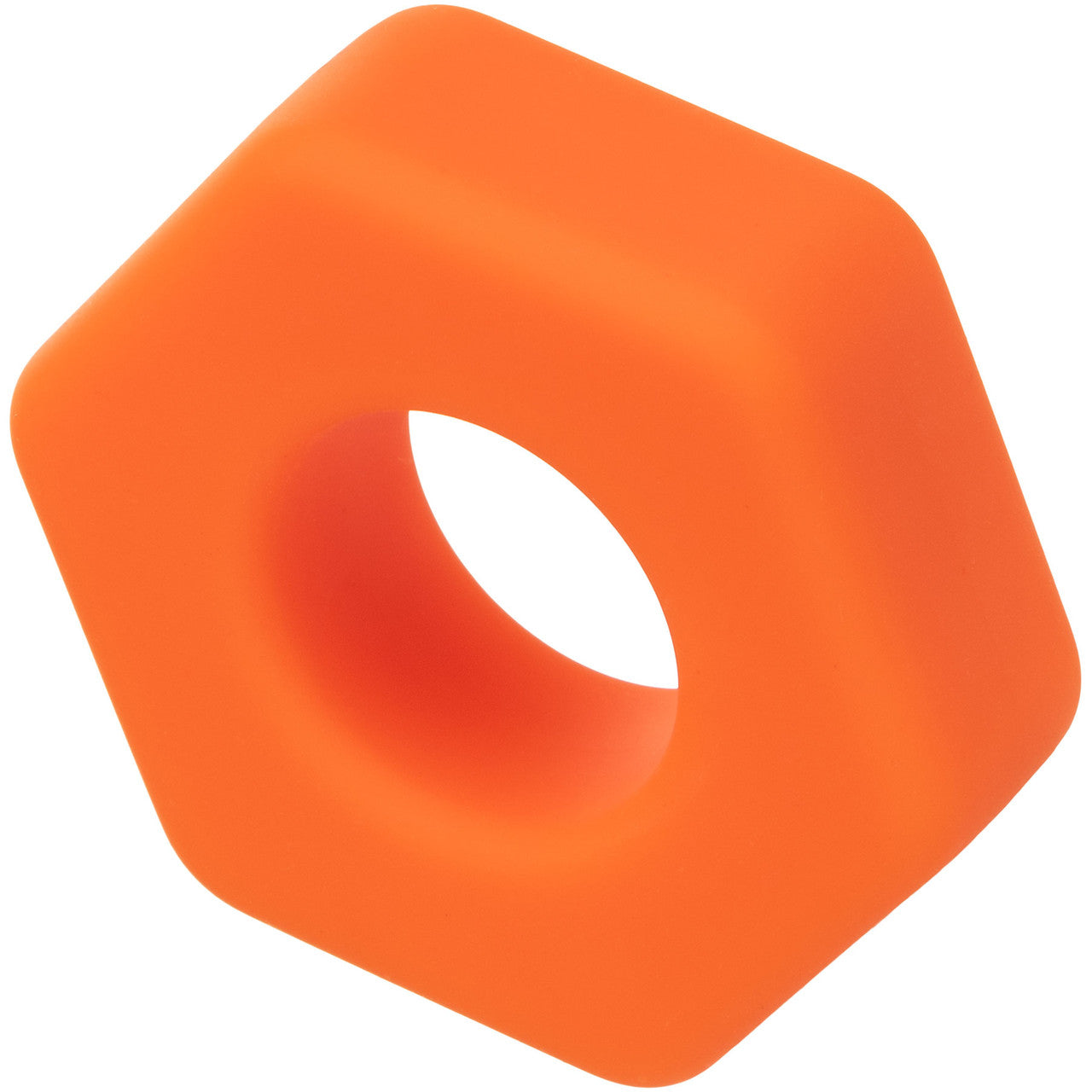 Alpha Liquid Silicone Prolong Sexagon Cock Ring By CalExotics - Orange