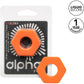 Alpha Liquid Silicone Prolong Sexagon Cock Ring By CalExotics - Orange