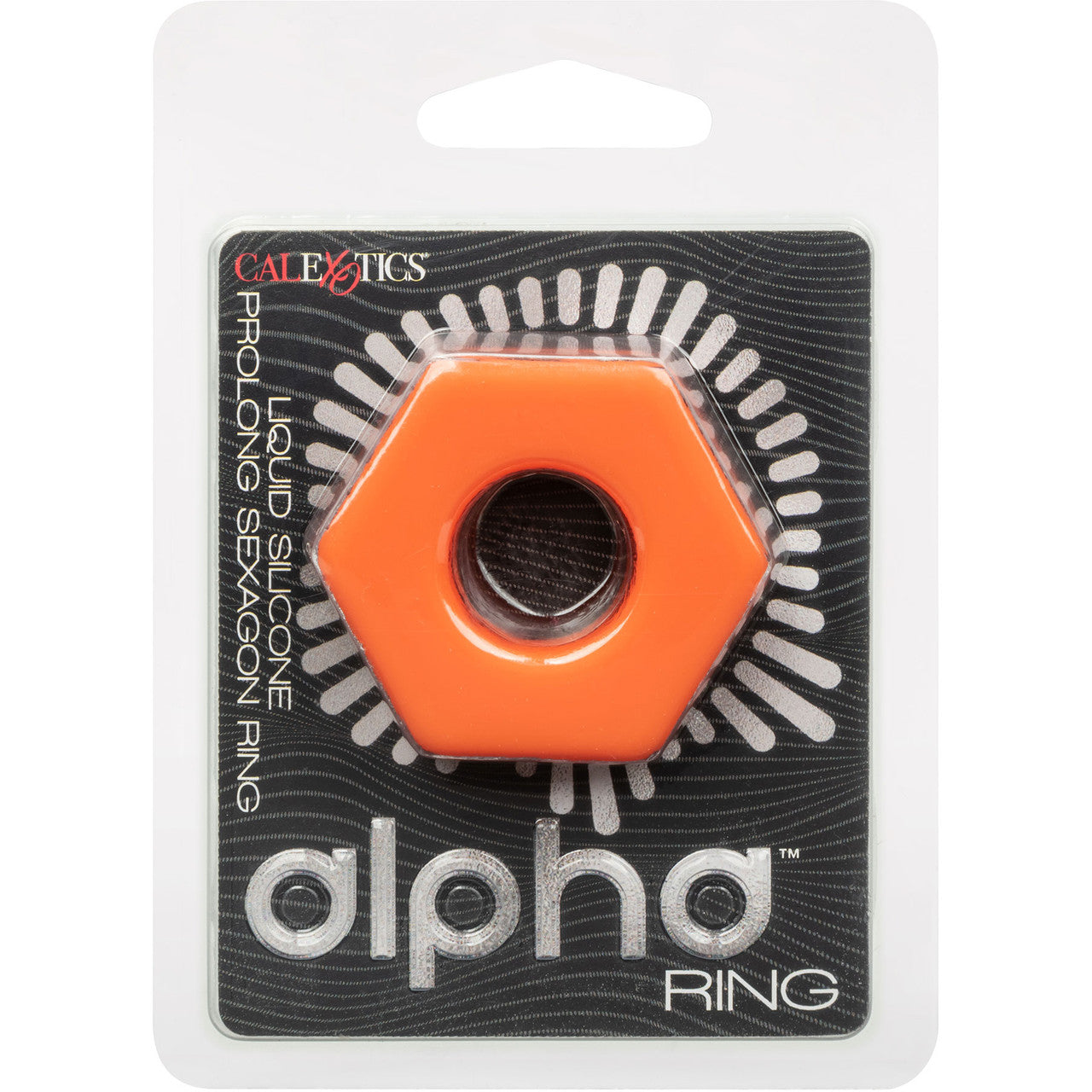 Alpha Liquid Silicone Prolong Sexagon Cock Ring By CalExotics - Orange