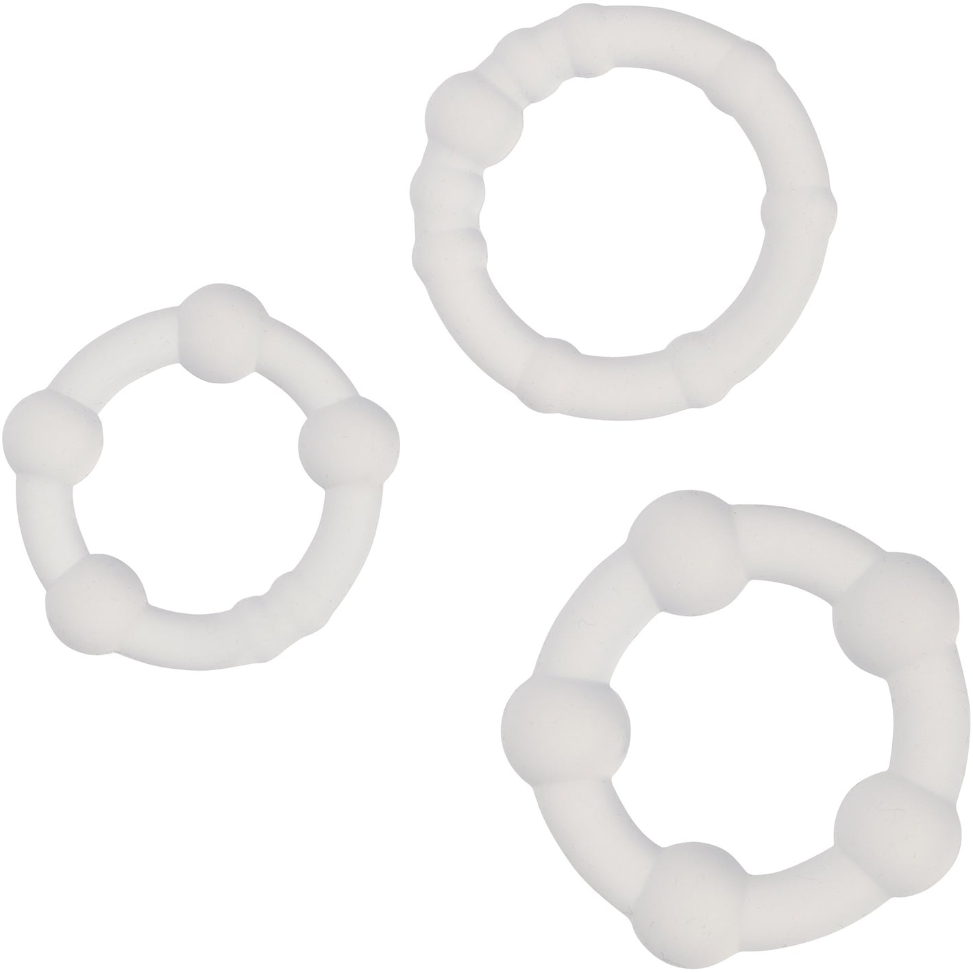 Alpha Liquid Silicone Beaded 3 Piece Cock Ring Set