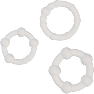 Alpha Liquid Silicone Beaded 3 Piece Cock Ring Set