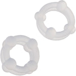 Alpha Liquid Silicone Double Stacker Rings 2 Piece Cock Ring Set