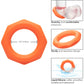 Alpha Liquid Silicone Sexagon Cock Ring By CalExotics - Orange