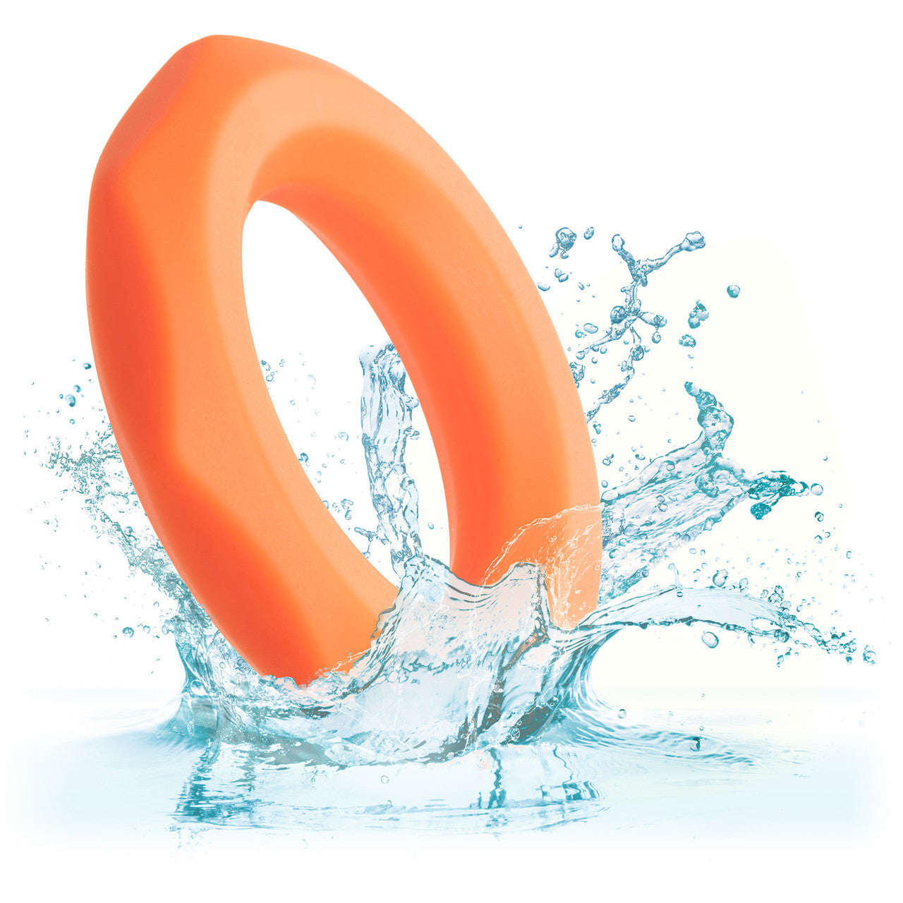 Alpha Liquid Silicone Sexagon Cock Ring By CalExotics - Orange