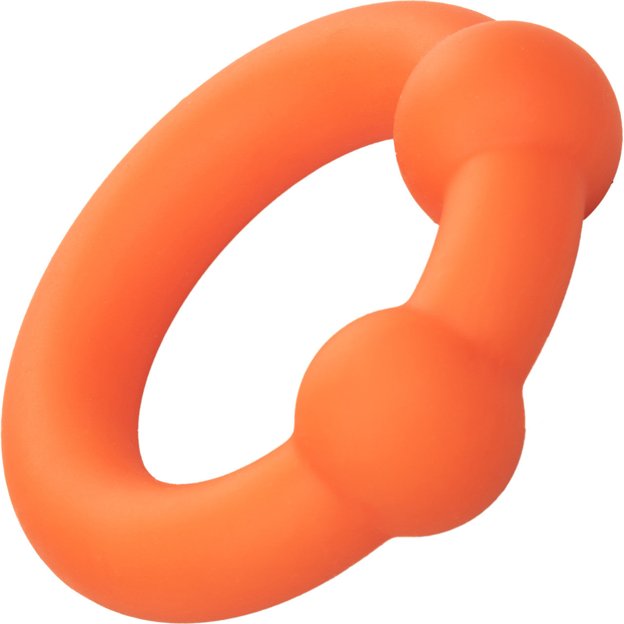 Alpha Liquid Silicone Dual Ball Cock Ring By CalExotics - Orange