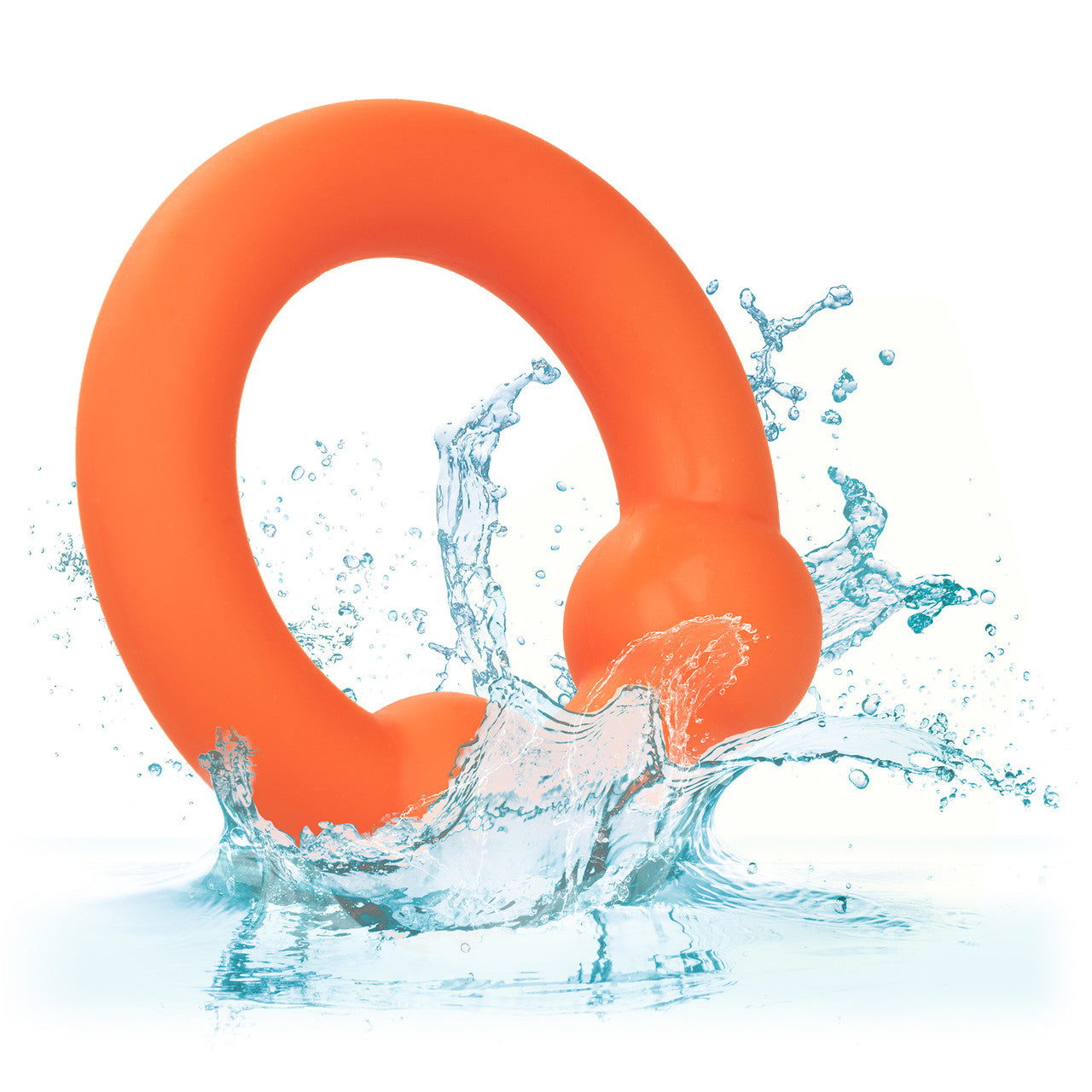 Alpha Liquid Silicone Dual Ball Cock Ring By CalExotics - Orange