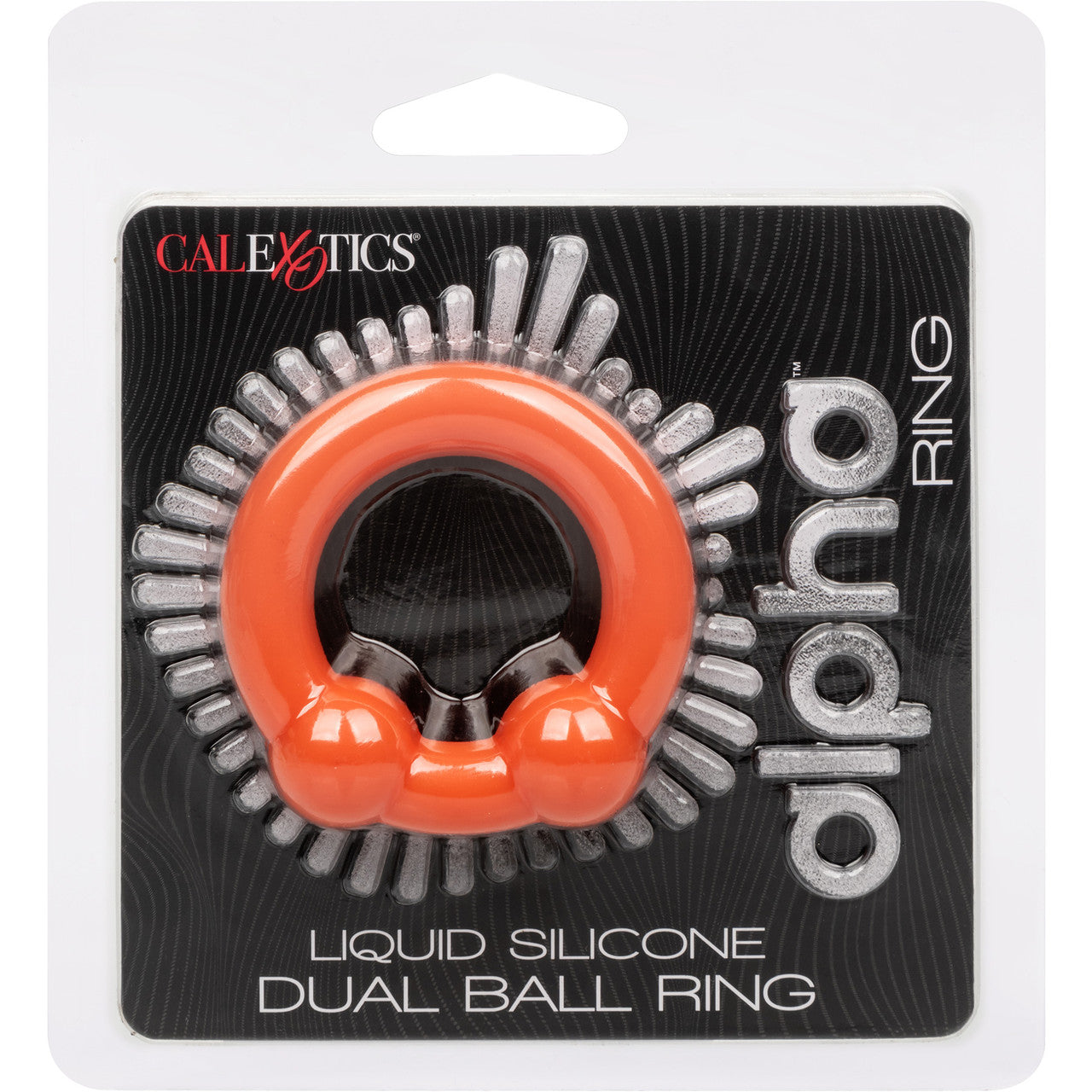 Alpha Liquid Silicone Dual Ball Cock Ring By CalExotics - Orange