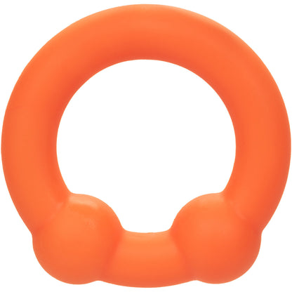 Alpha Liquid Silicone Dual Ball Cock Ring By CalExotics - Orange