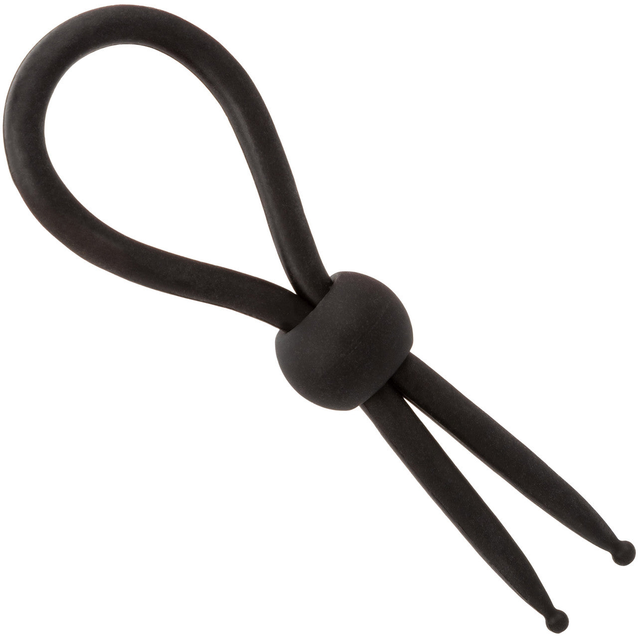 Alpha Liquid Silicone Lasso Cock Ring By CalExotics - Black