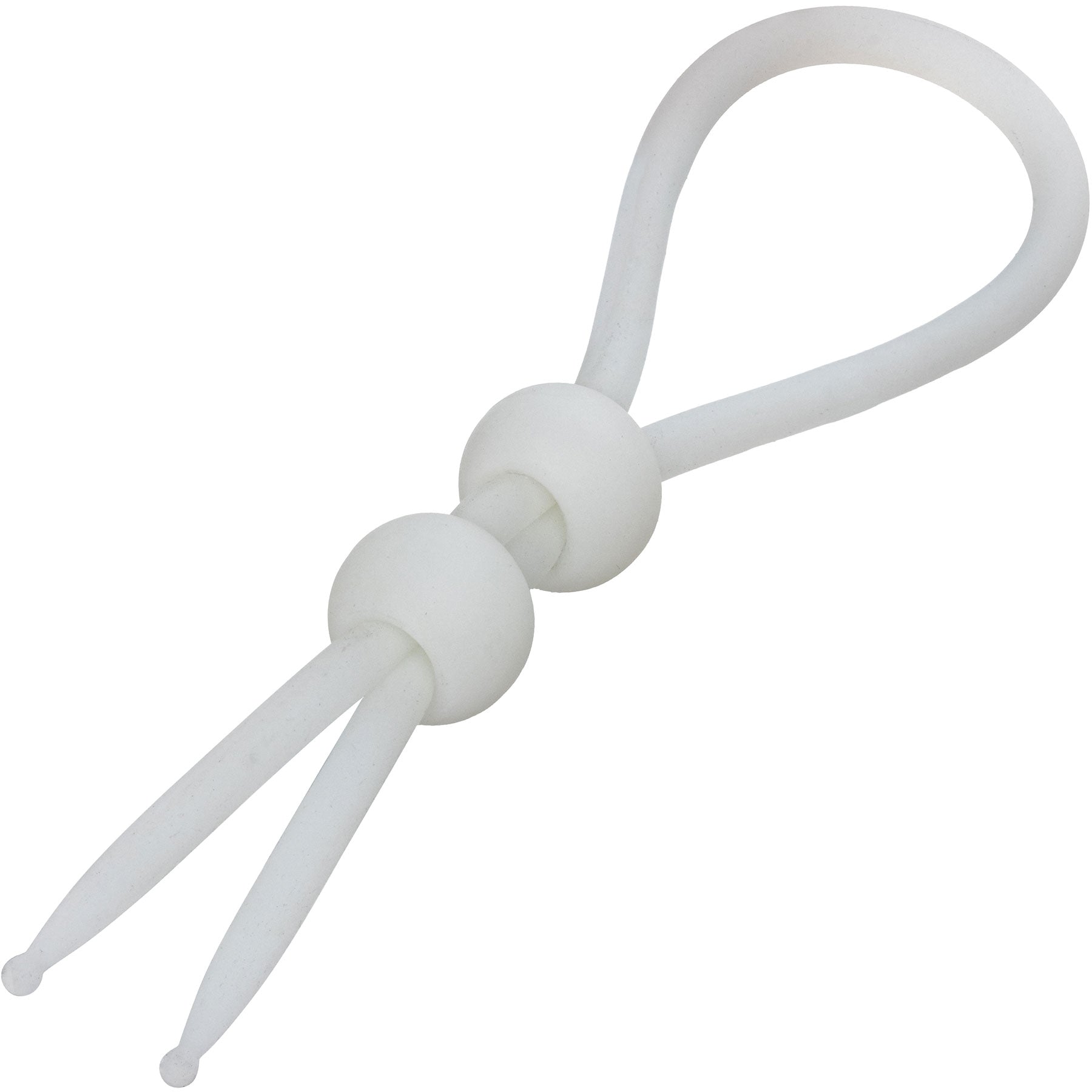 Alpha Liquid Silicone Dual Lasso Cock Ring - White
