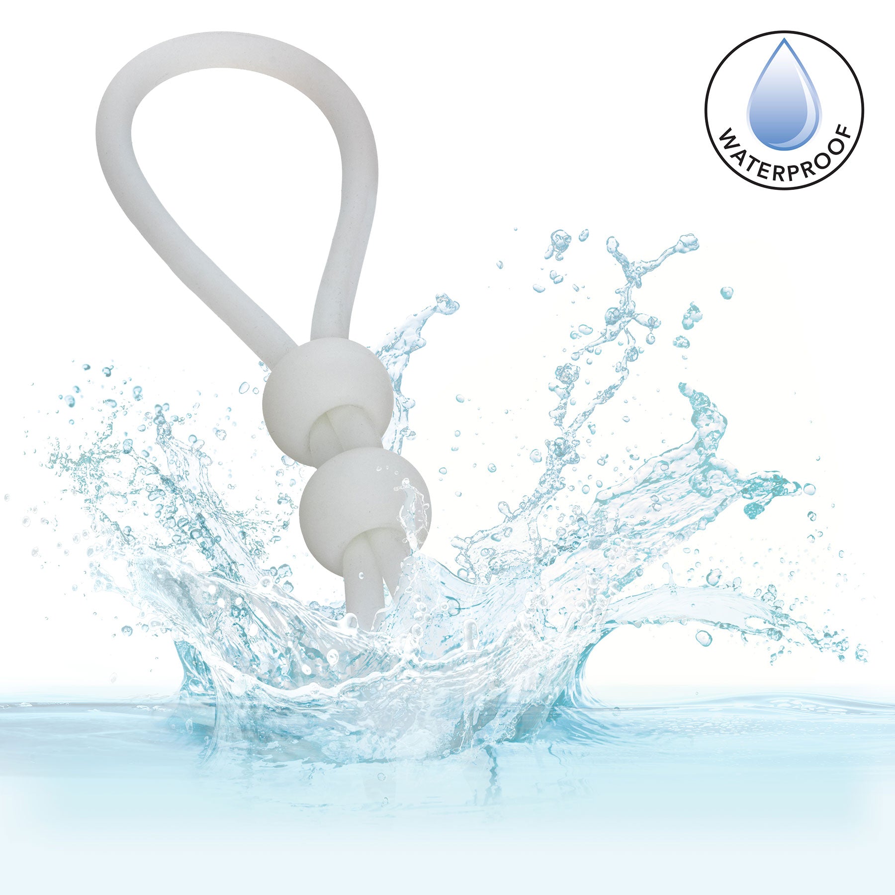 Alpha Liquid Silicone Dual Lasso Cock Ring - White