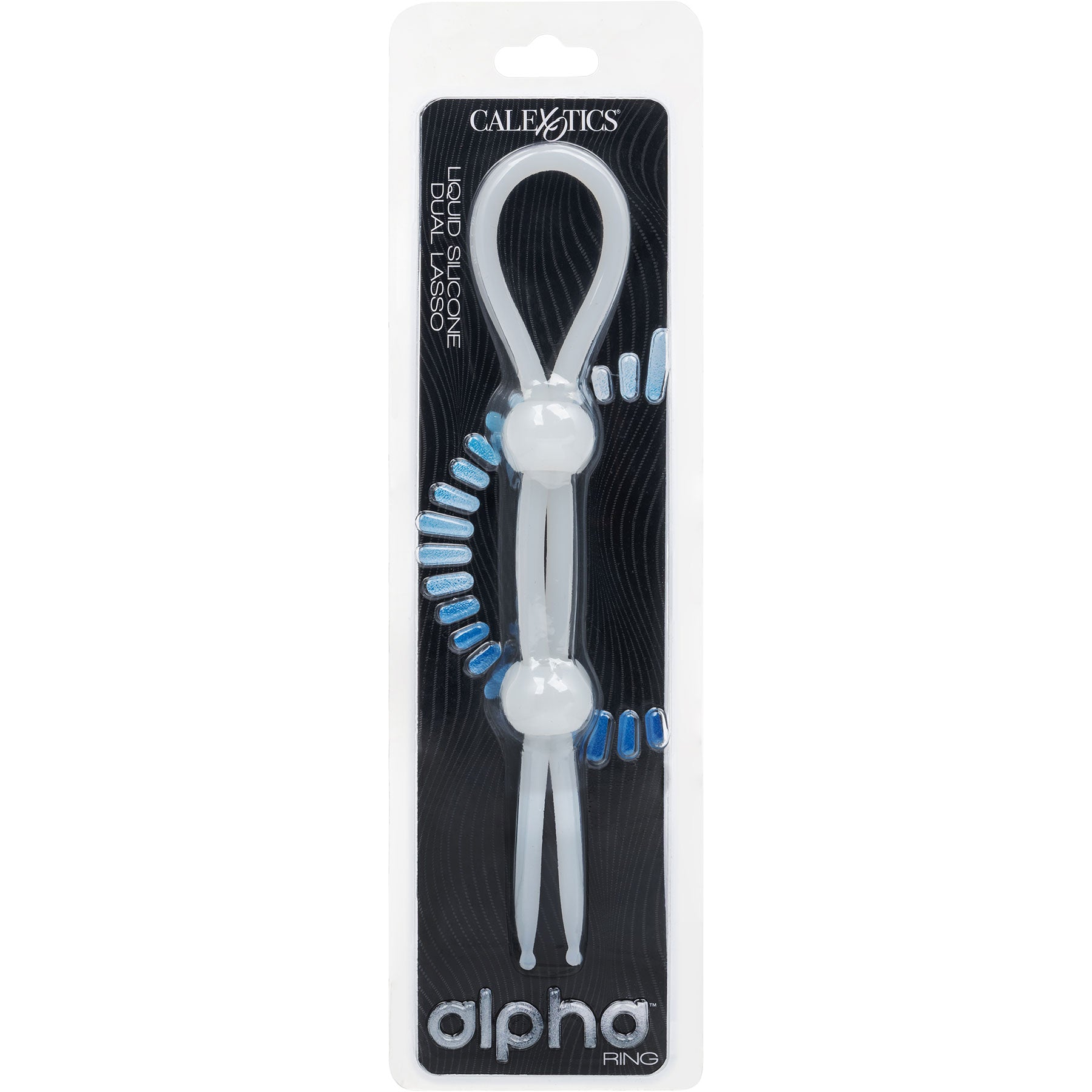 Alpha Liquid Silicone Dual Lasso Cock Ring - White