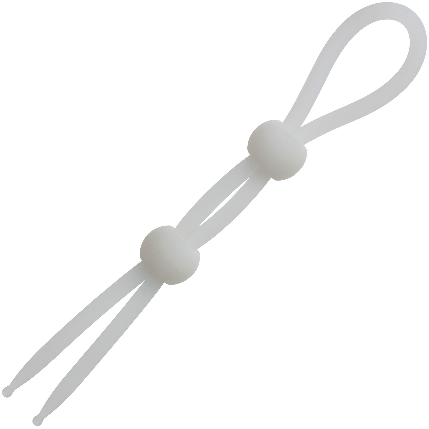 Alpha Liquid Silicone Dual Lasso Cock Ring - White