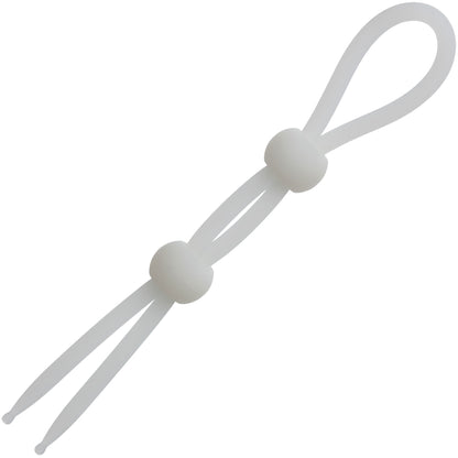 Alpha Liquid Silicone Dual Lasso Cock Ring - White