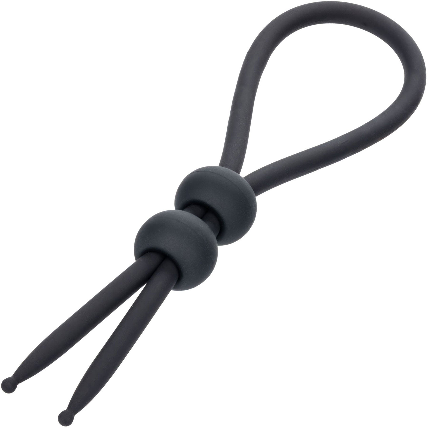 Alpha Liquid Silicone Dual Lasso Cock Ring - Black