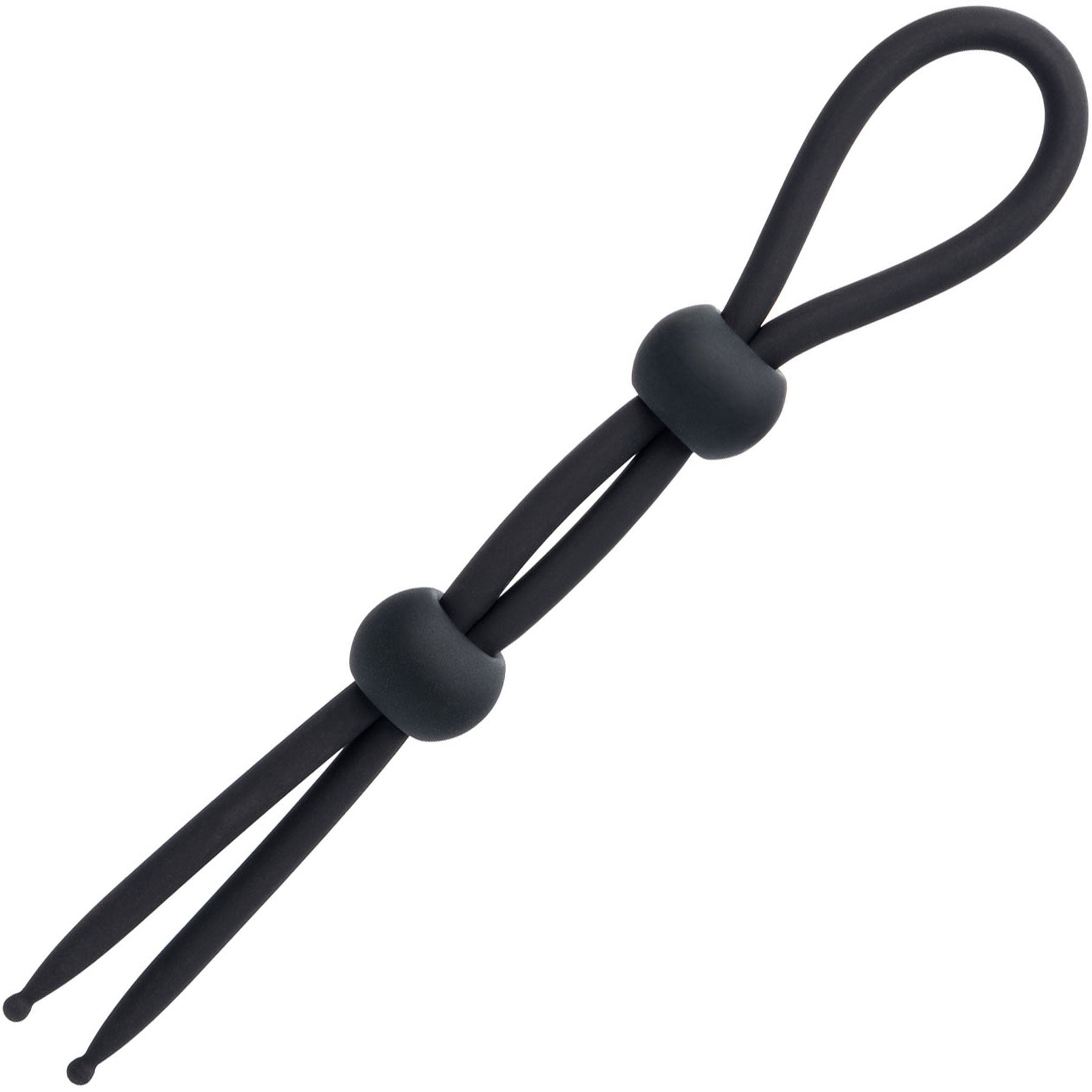 Alpha Liquid Silicone Dual Lasso Cock Ring - Black