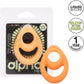 Alpha Glow In The Dark Liquid Silicone Teardrop Dual Cock Ring By CalExotics - Orange