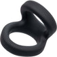Alpha Liquid Silicone Snug Tugger Cock Ring - Black