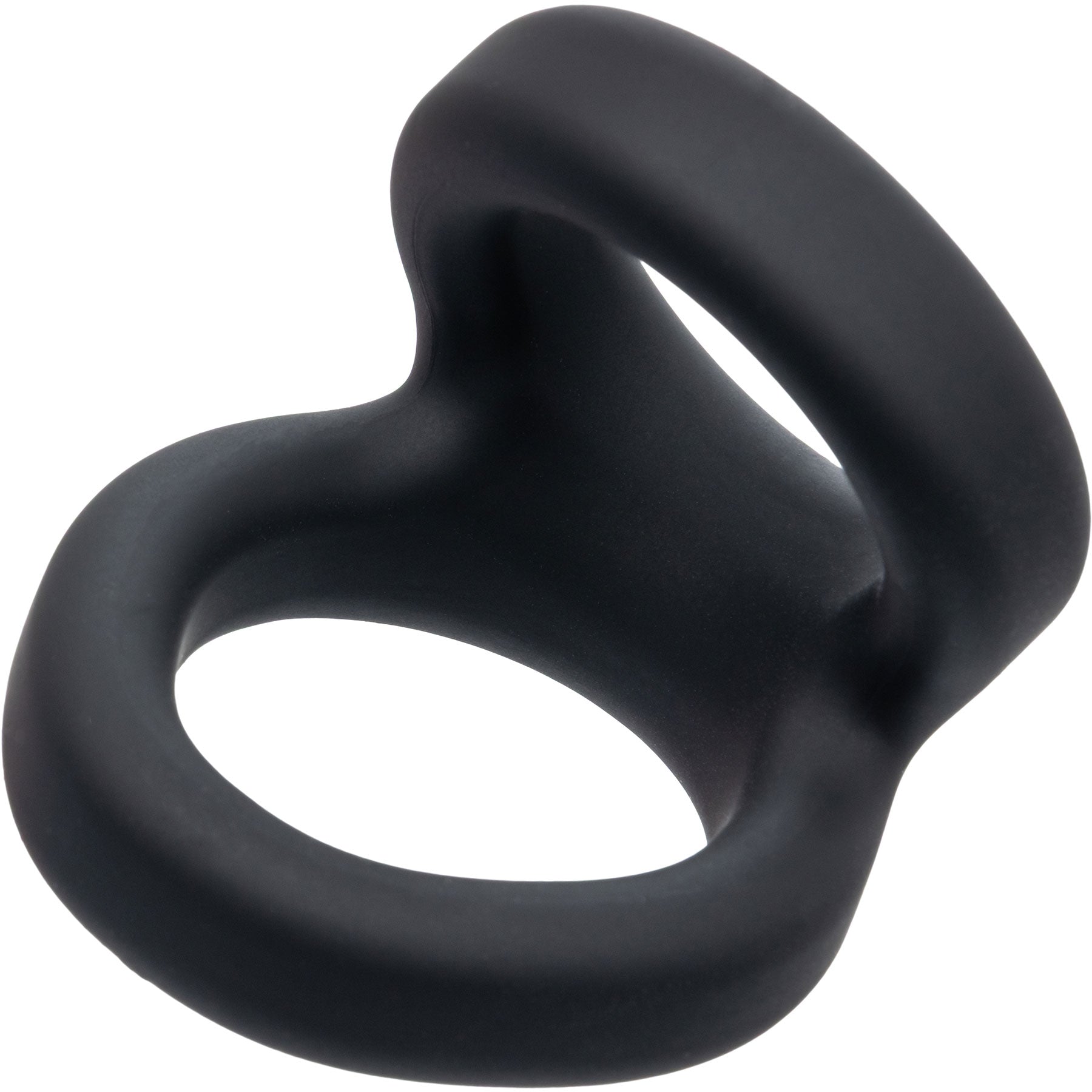Alpha Liquid Silicone Snug Tugger Cock Ring - Black