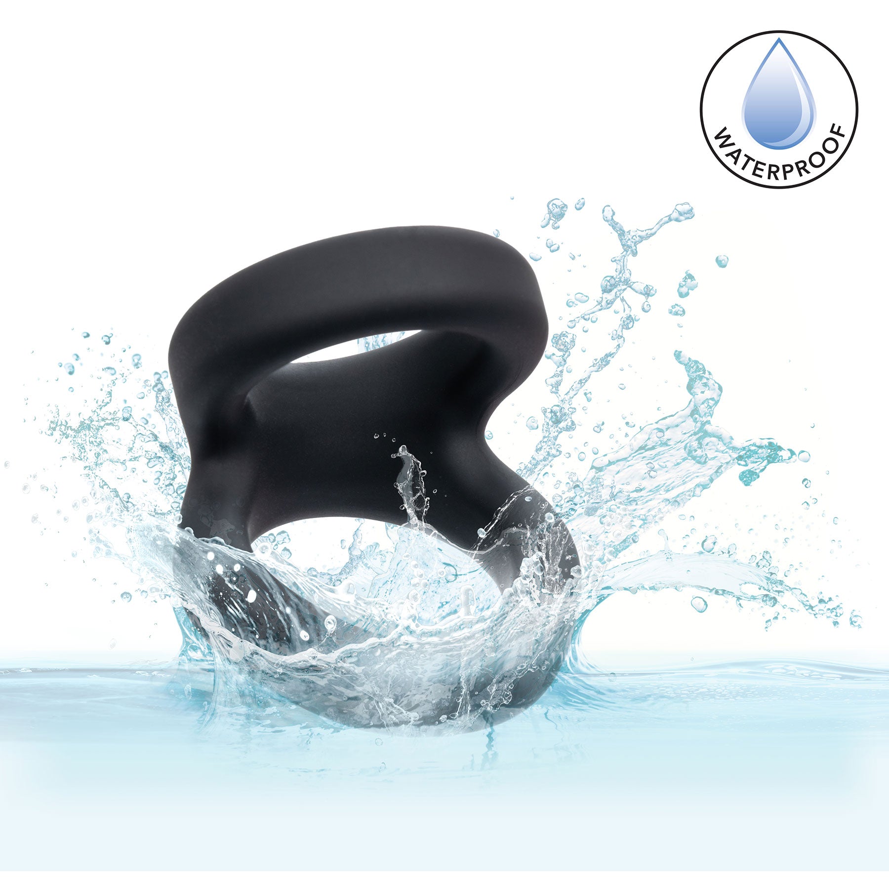 Alpha Liquid Silicone Snug Tugger Cock Ring - Black
