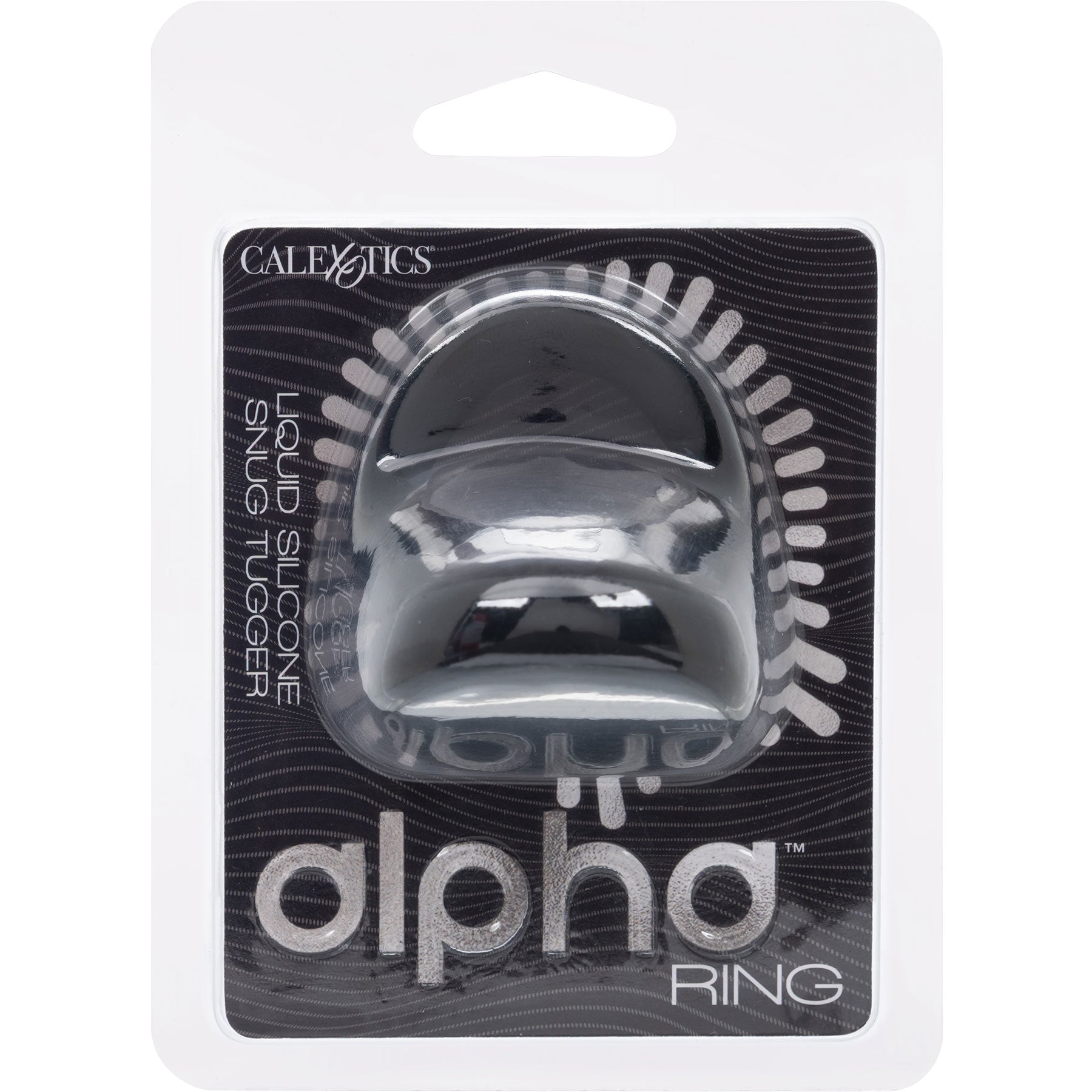 Alpha Liquid Silicone Snug Tugger Cock Ring - Black