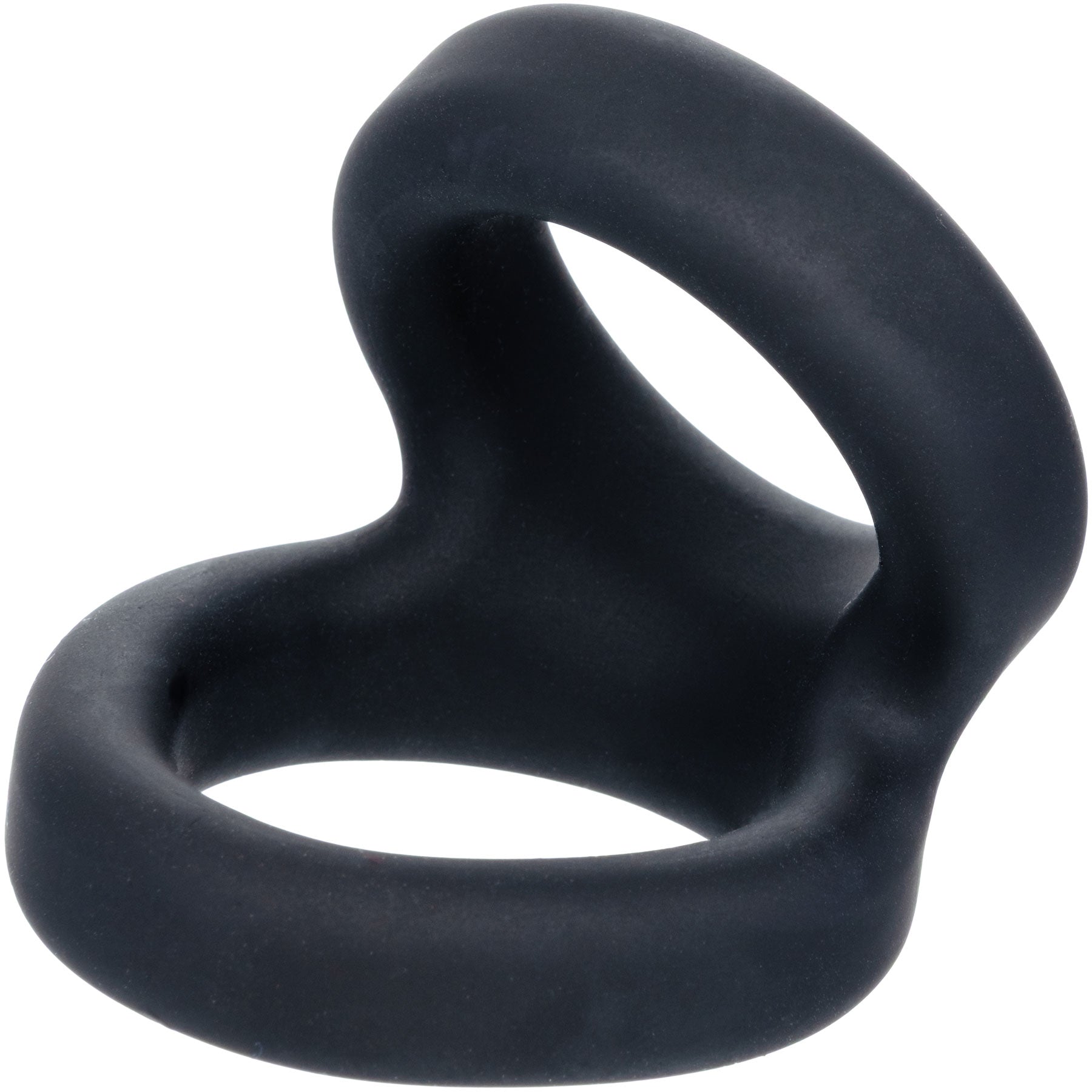 Alpha Liquid Silicone Snug Tugger Cock Ring - Black