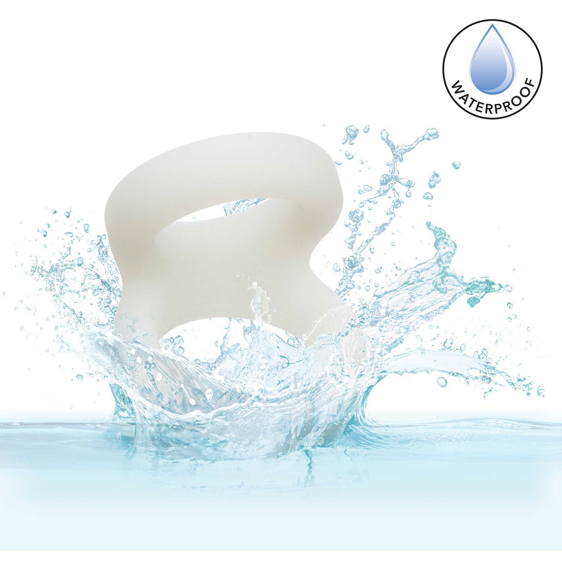 Alpha Liquid Silicone Snug Tugger Cock Ring - Glow In The Dark White