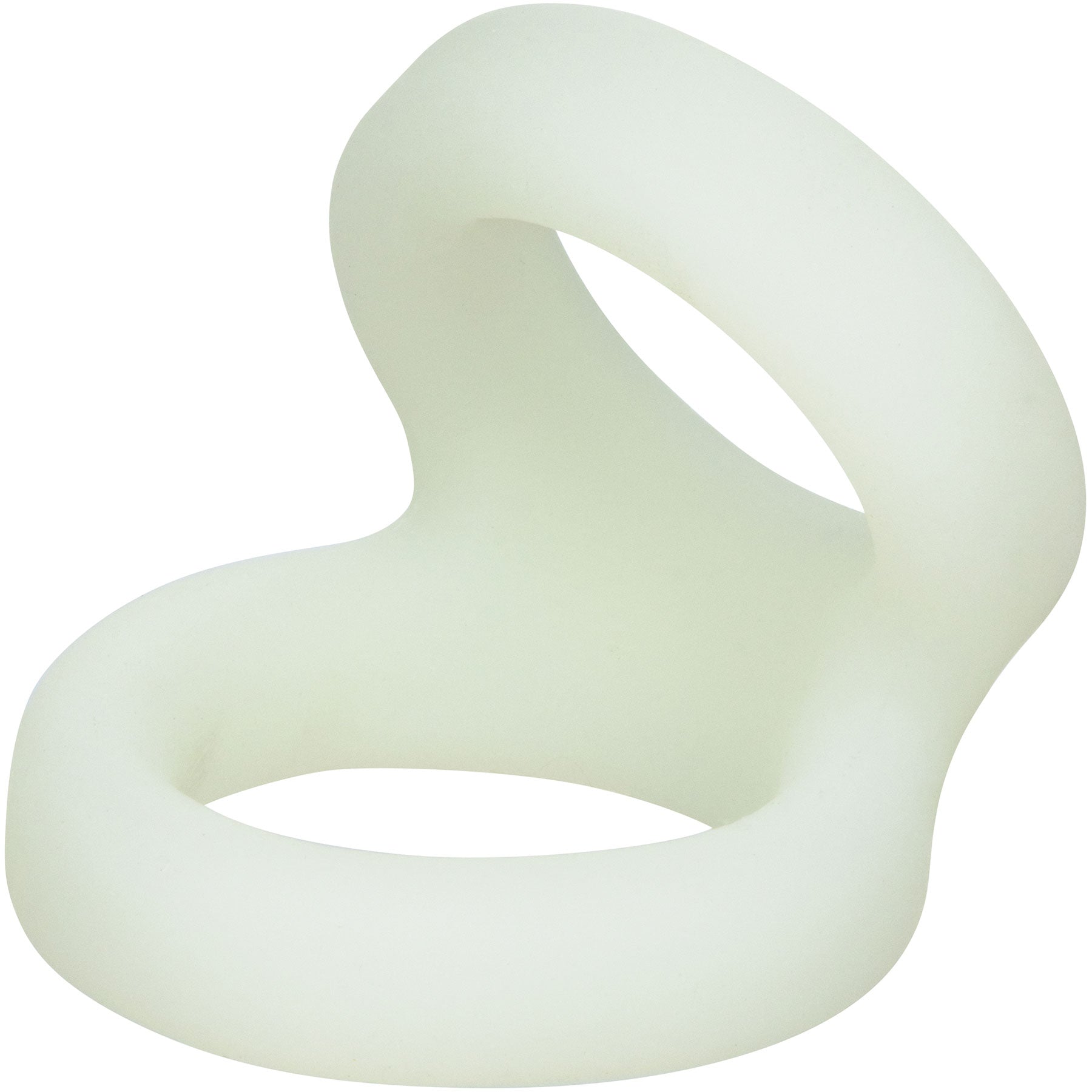 Alpha Liquid Silicone Snug Tugger Cock Ring - Glow In The Dark White