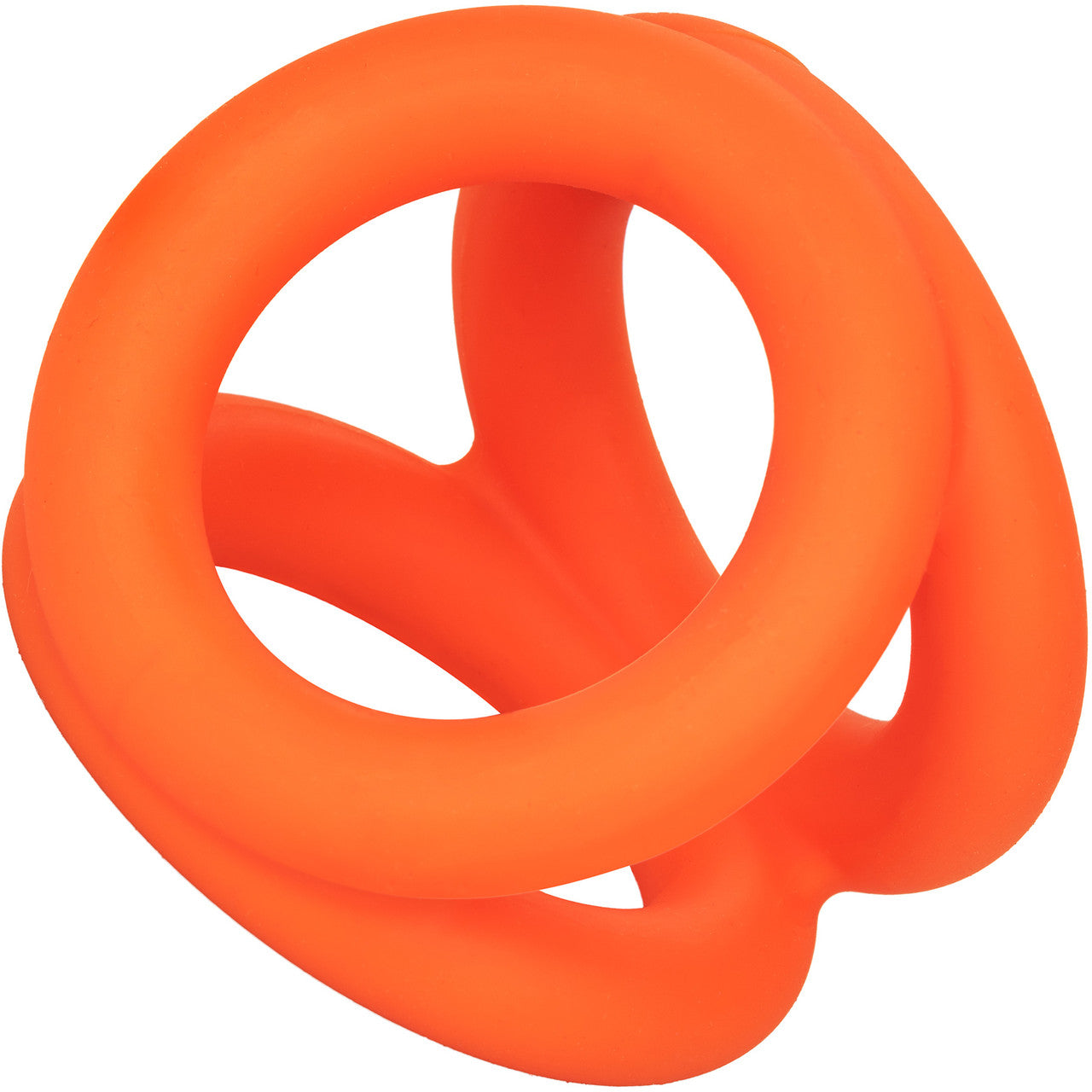 Alpha Liquid Silicone Tri-Ring Cock Ring By CalExotics - Orange