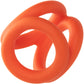 Alpha Liquid Silicone Tri-Ring Cock Ring By CalExotics - Orange