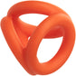 Alpha Liquid Silicone Tri-Ring Cock Ring By CalExotics - Orange