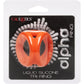 Alpha Liquid Silicone Tri-Ring Cock Ring By CalExotics - Orange