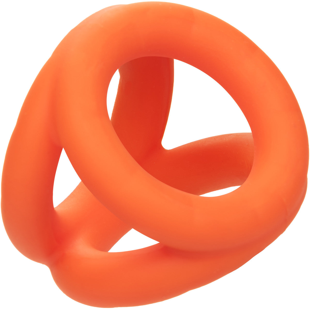 Alpha Liquid Silicone Tri-Ring Cock Ring By CalExotics - Orange