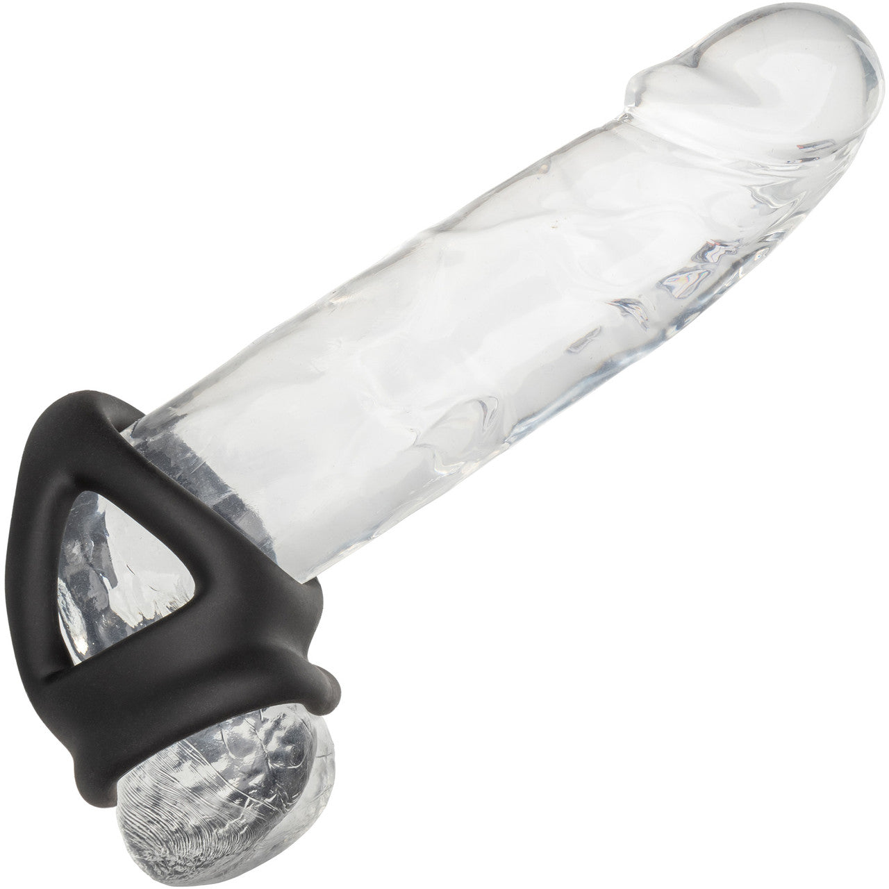 Alpha Liquid Silicone Dual Cage & Cock Ring By CalExotics - Black