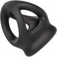 Alpha Liquid Silicone Dual Cage & Cock Ring By CalExotics - Black