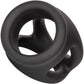 Alpha Liquid Silicone Dual Cage & Cock Ring By CalExotics - Black