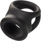 Alpha Liquid Silicone Dual Cage & Cock Ring By CalExotics - Black