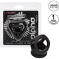 Alpha Liquid Silicone Dual Cage & Cock Ring By CalExotics - Black