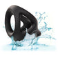 Alpha Liquid Silicone Dual Cage & Cock Ring By CalExotics - Black