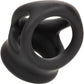 Alpha Liquid Silicone Dual Cage & Cock Ring By CalExotics - Black