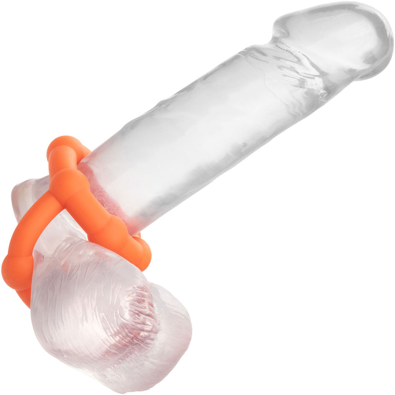 Alpha Liquid Silicone All Star Cock & Balls Ring By CalExotics - Orange