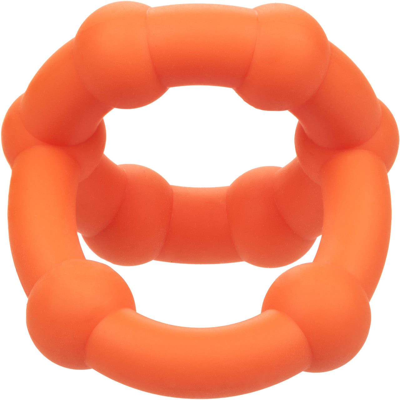 Alpha Liquid Silicone All Star Cock & Balls Ring By CalExotics - Orange