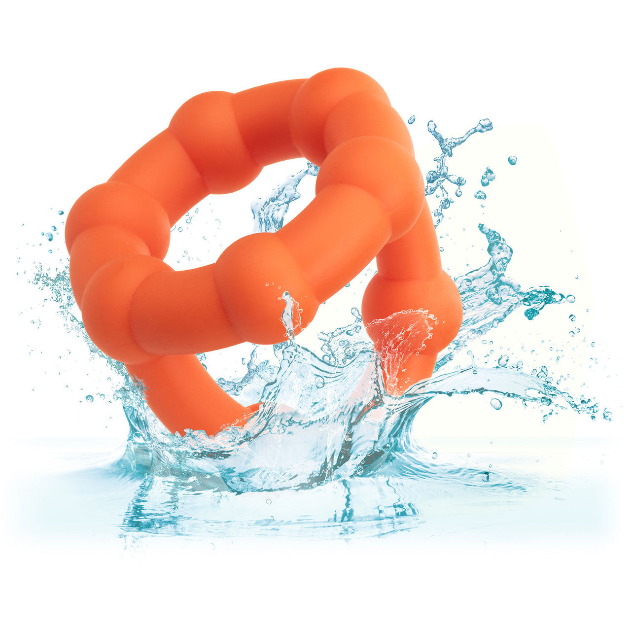 Alpha Liquid Silicone All Star Cock & Balls Ring By CalExotics - Orange