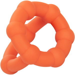 Alpha Liquid Silicone All Star Cock & Balls Ring By CalExotics - Orange