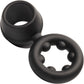 Alpha Liquid Silicone Dual Support Magnum Cock & Balls Ring By CalExotics - Black