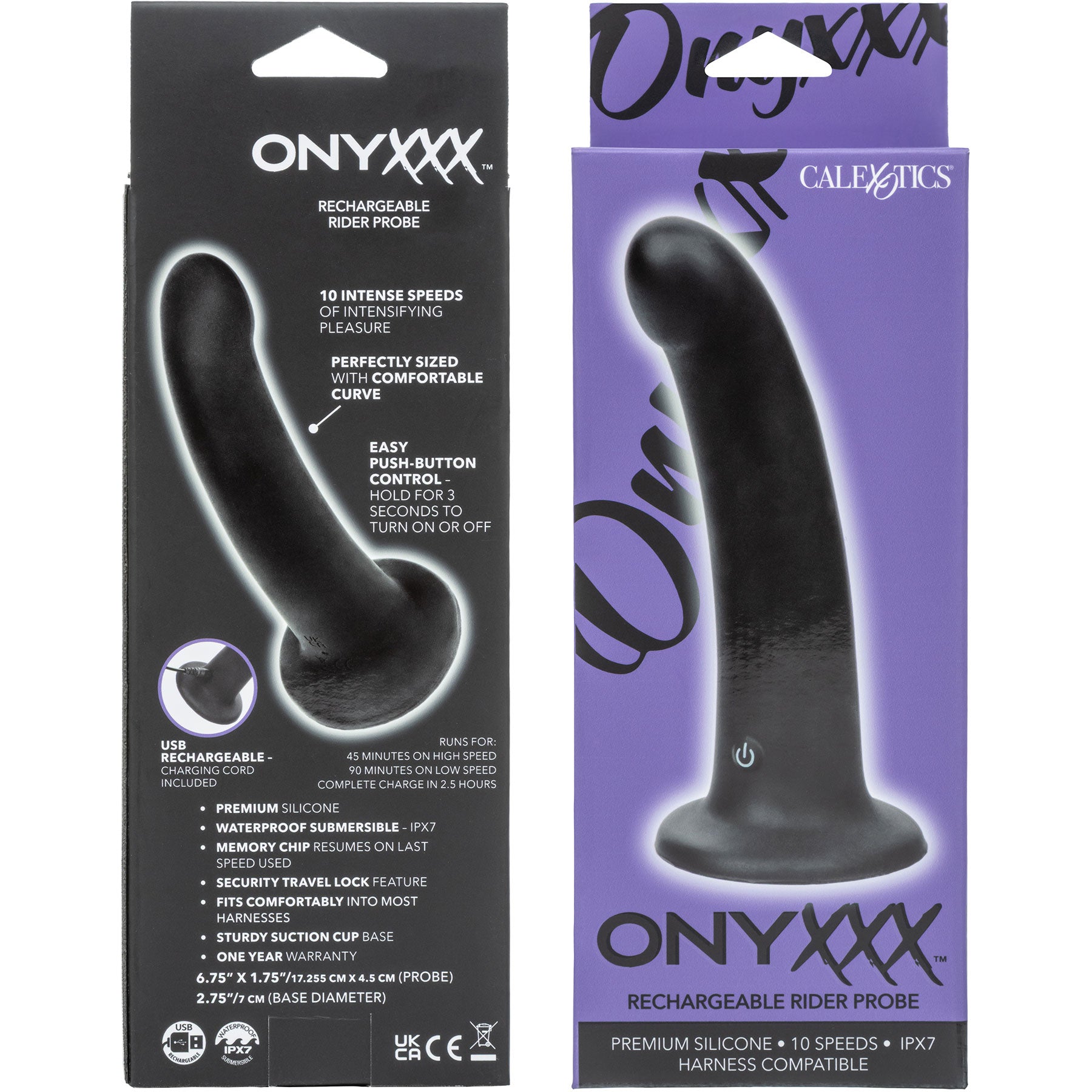 Onyxxx™ Rechargeable Rider Vibrating Silicone Probe By CalExotics