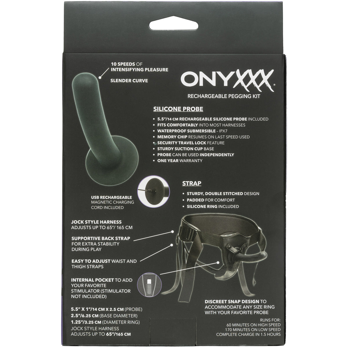Onyxxx™ Rechargeable Pegging Kit With Vibrating Silicone Probe